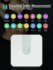 img 3 attached to TRUE Body Fat Scale with Smart BMI Analysis, Bluetooth Body Composition Analyzer, 14 Data Points for Weight and Body Composition with LED Display (White)