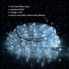 img 3 attached to 💡 10Ft LED Rope Lights, Waterproof Indoor/Outdoor Decorative Lighting for Eaves, Backyards Garden, Bedroom, Party (Cold White)