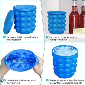 img 1 attached to 🧊 LAO XUE Large Silicone Ice Cube Mold Ice Trays & Bucket - 2 in 1 Ice Cube Maker for Frozen Whiskey, Cocktails, and Beverages, Round and Portable