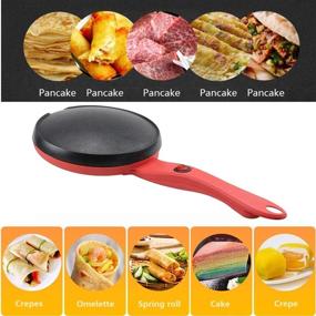 img 1 attached to 🥞 8" Electric Crepe Maker Nonstick Crepe Pan: Portable Mini Household Pancake Machine with Batter Bowl & Egg Whisk – Perfect for Crepes, Pancakes, Tortillas, Gifts for Women