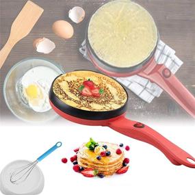 img 4 attached to 🥞 8" Electric Crepe Maker Nonstick Crepe Pan: Portable Mini Household Pancake Machine with Batter Bowl & Egg Whisk – Perfect for Crepes, Pancakes, Tortillas, Gifts for Women