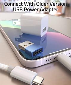 img 3 attached to ⚡️ 3-пакет адаптеров Syntech USB C Female к USB A Male - адаптер питания и кабель зарядки типа C, совместимый с iPad Air 6, iPhone 13/12 Pro Max, Apple Watch S7, Samsung Galaxy S20 и другими - синий.