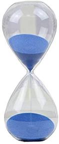 img 1 attached to ⏳ Graces Dawn Transparent Glass Hourglass Sand Timer 60 Minutes with Blue: Precise Time-Keeping and Stunning Visual Appeal