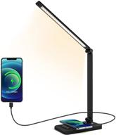 versatile led desk lamp: wireless charger, usb port, 5 lighting modes, touch control, timer & eye-caring light логотип