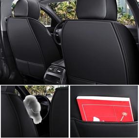 img 1 attached to 🚗 FREESOO Car Seat Covers Front Only: Full Coverage, Airbag Compatible, Universal Fit with Lumbar Support - Ideal for Cars, SUVs, Sedans, Pick-up Trucks, Vans - Black White 9-2PCS