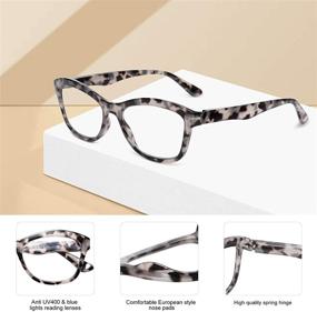 img 3 attached to AMOMOMA AM6004: Cateye Blue Light Blocking Glasses - Relieve Eyestrain, Anti-Blue Light Readers with Spring Hinge