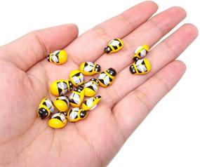 img 1 attached to Honbay 100PCS Self Adhesive Wooden Bee Embellishments - Yellow, Perfect for Bee-Themed Bridal Shower, Baby Shower, Birthday Party & More