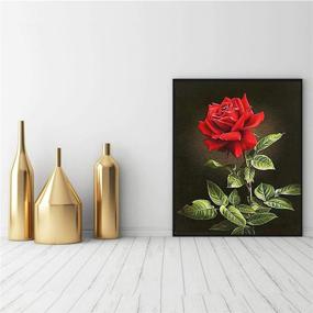 img 3 attached to DIY Rose Flower Diamond Painting Kit by AIRDEA - Full Drill 5D Diamond Art Flowers Gem Mosaic for Adults & Kids: Rhinestone Embroidery, Cross Stitch, Home Wall Decor - Size 30x40 cm