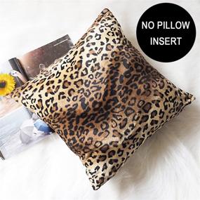 img 3 attached to 🐆 CARRIE HOME Set of 2 Soft Plush Leopard Print Faux Fur Decorative Throw Pillow Covers for Home Couch Sofa - 18x18 inch