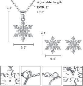 img 1 attached to ❄️ EleQueen Winter Snowflake Pendant Necklace and Stud Earrings Set - 925 Sterling Silver with Sparkling Cubic Zirconia for Women and Girls