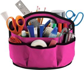 img 1 attached to Organize and Store with the Find-It Pink Canvas Supply Caddy - 6 Pockets, 6 Compartments, and 10 Storage Loops