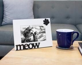 img 2 attached to Isaac Jacobs White Wood Sentiments Meow Cat Picture Frame, 4x6 inch, Pet Cat Kitten Photo Gift, Tabletop or Desk Display (White, 4x6)