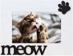 img 3 attached to Isaac Jacobs White Wood Sentiments Meow Cat Picture Frame, 4x6 inch, Pet Cat Kitten Photo Gift, Tabletop or Desk Display (White, 4x6)