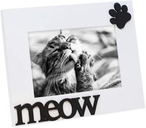 img 4 attached to Isaac Jacobs White Wood Sentiments Meow Cat Picture Frame, 4x6 inch, Pet Cat Kitten Photo Gift, Tabletop or Desk Display (White, 4x6)