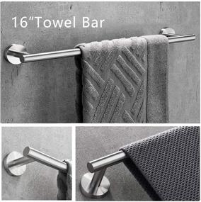 img 1 attached to 🛁 Nolimas 5-Piece Brushed Nickel Bathroom Hardware Set: Hand Towel Bar, Toilet Paper Holder, Robe Towel Hooks & More":