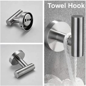 img 2 attached to 🛁 Nolimas 5-Piece Brushed Nickel Bathroom Hardware Set: Hand Towel Bar, Toilet Paper Holder, Robe Towel Hooks & More":