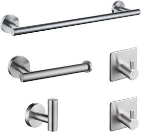 img 4 attached to 🛁 Nolimas 5-Piece Brushed Nickel Bathroom Hardware Set: Hand Towel Bar, Toilet Paper Holder, Robe Towel Hooks & More":