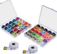 paxcoo 50 pcs bobbins and sewing thread set with case and 2 pcs soft measuring tapes - assorted colors (compatible with brother, singer, babylock, janome) logo