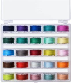 img 2 attached to Paxcoo 50 Pcs Bobbins and Sewing Thread Set with Case and 2 Pcs Soft Measuring Tapes - Assorted Colors (Compatible with Brother, Singer, Babylock, Janome)