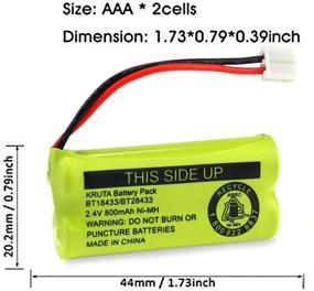 img 2 attached to Kruta BT18433/BT28433 Cordless Phone Battery Replacement - Compatible with CS6209 CS6219 CS6229 DS6151 - 800mAh 2.4V - BT1011 BT-1011 - Long-Lasting Battery - High Compatibility - 89-1330-01-00 CPH-515D