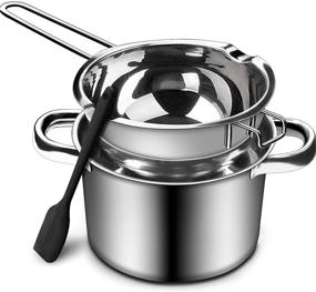 img 4 attached to 🍫 1000ML/1QT Stainless Steel Double Boiler Chocolate Melting Pot and Spatula Set for Melting Chocolate, Candy, Candle, Soap, Wax - 2.3 QT Capacity