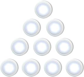 img 4 attached to WRalwaysLX 10 Pack LED Cabinet Push Light: Brighten Up Your Kitchen and Closets with Under Cabinet Lighting, Ideal for Cabinets, Counters