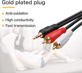 img 2 attached to 🎧 Choseal 3.5mm to 2 RCA Audio Cable 6ft, Gold Plated - Compatible with Car MP3, CD Player, Mobile Phone, PC