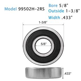 img 3 attached to Donepart 99502H 2RS Bearings Double Rubber