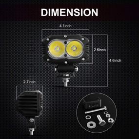 img 1 attached to 🚗 Autofeel LED Pods 4 Inch Flood Light Bars - 2PCS, 80W, 8000LM | Off Road Driving Fog Light for Truck SUV Boat