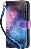 📱 stylish ulak iphone xr wallet case with kickstand and card holder - secure and shockproof mandala flower pu leather protective cover for 6.1 inch apple iphone xr logo