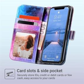 img 3 attached to 📱 Stylish ULAK iPhone XR Wallet Case with Kickstand and Card Holder - Secure and Shockproof Mandala Flower PU Leather Protective Cover for 6.1 Inch Apple iPhone XR