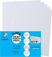 🎨 craftables white flocked htv craft vinyl - flock heat transfer vinyl for cricut and silhouette cameo - 12x9.8 - pack of 5 sheets logo