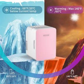 img 3 attached to 🍦 VEVOR Mini Fridge, 10L Portable Cooler Warmer, Skincare Fridge - Pink, Compact Refrigerator for Bedroom, Office, Car, Boat, Dorm, Skincare - Lightweight Beauty Fridge (110V/12V)