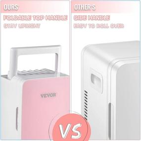 img 1 attached to 🍦 VEVOR Mini Fridge, 10L Portable Cooler Warmer, Skincare Fridge - Pink, Compact Refrigerator for Bedroom, Office, Car, Boat, Dorm, Skincare - Lightweight Beauty Fridge (110V/12V)