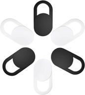 🔒 супертонкий приватный накладной затвор для камер - накладка для веб-камеры для ноутбука, настольного компьютера, пк, macbook pro, imac, mac mini, компьютера, смартфона | защитите вашу конфиденциальность и безопасность с помощью прочного клейкого слоя (3 белых + 3 черных) логотип