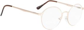 img 1 attached to 👓 Unisex Round Metal Reading Glasses - Clear Lens by Reducblu