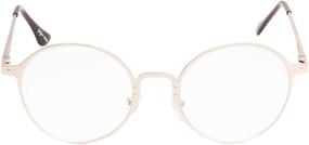 img 2 attached to 👓 Unisex Round Metal Reading Glasses - Clear Lens by Reducblu