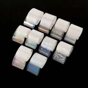 img 1 attached to 10 Rolls WOKOTO White Pearl Color Holographic Nail Art Foil Transfer Kit - Mix-Pattern Stickers for Stunning Nails!