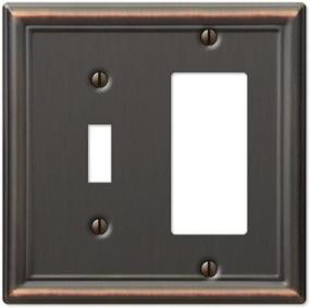 img 4 attached to Amerelle 149TRDB One Toggle / One Rocker Wallplate, Steel, Aged Bronze, 1-Pack
