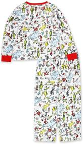 img 3 attached to 🐱 Dr. Seuss The Grinch Cat in The Hat Kids Unisex Long Sleeve 2-Piece Pajamas Set - Cozy and Fun Sleepwear for Children