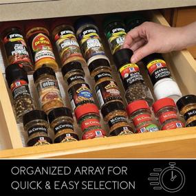 img 2 attached to 🧂 Organize Your Kitchen with Homeries Expandable Spice Rack Organizer - 3-Tier Slanted Storage Shelf for Condiments, Supplements, Seasonings, and More!