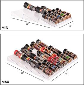 img 3 attached to 🧂 Organize Your Kitchen with Homeries Expandable Spice Rack Organizer - 3-Tier Slanted Storage Shelf for Condiments, Supplements, Seasonings, and More!