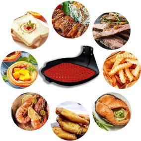 img 1 attached to YASLOTR 2-Pack Air Fryer Liners, 7.5-Inch Square Silicone Basket Mats – Reusable Fryer Accessories for Ninja, Gourmia, Power XL, NuWave