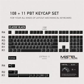 img 3 attached to 💻 Mistel Doubleshot PBT Keycaps: 108 Keys Plus Extra 11 Set for Cherry MX Switches & Clones, OEM Profile, Black, PC Gaming Keyboard