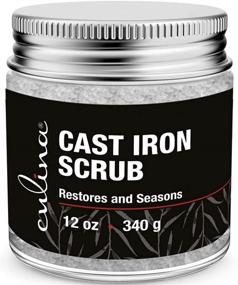 img 4 attached to 🍳 Culina Cast Iron Cleaning & Restoring Scrub - Rust Removal without Scratching, Pre-Cleaning, Washing & Seasoning - 100% Natural for Cast Iron Skillets, Pans, and Cookware