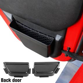 img 2 attached to 🚙 Jeep Wrangler 2011-2018 JK JKU 4 Door Interior Storage Expansion Accessories - RT-TCZ Front Rear Door Side Insert Organizer Box, Black (4PCS)