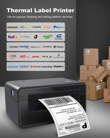 img 3 attached to 🖨️ Polono Gray Thermal Label Printer - High-Speed 4x6 Shipping Label Printer, Commercial Thermal Label Maker, Compatible with Amazon, eBay, Etsy, Shopify, FedEx, and More, Supports Windows and Mac