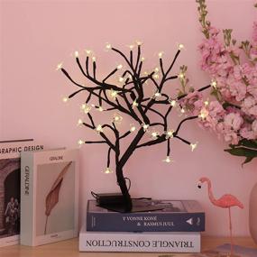 img 2 attached to 🌸 Bonsai Tree Light Artificial Tree LED Flower Cherry Blossom Light: Adjustable Branches Battery Operated for Room Decoration and Gift (Warm White)