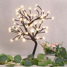 img 3 attached to 🌸 Bonsai Tree Light Artificial Tree LED Flower Cherry Blossom Light: Adjustable Branches Battery Operated for Room Decoration and Gift (Warm White)