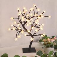 🌸 bonsai tree light artificial tree led flower cherry blossom light: adjustable branches battery operated for room decoration and gift (warm white) логотип